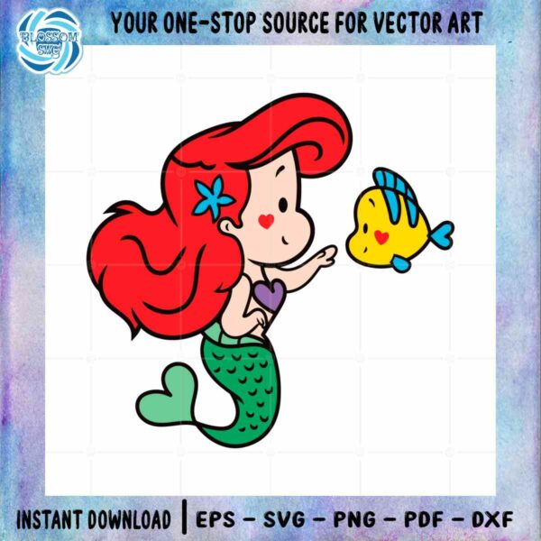 Ariel The Little Mermaid SVG Disney Princess Graphic Design Cutting File