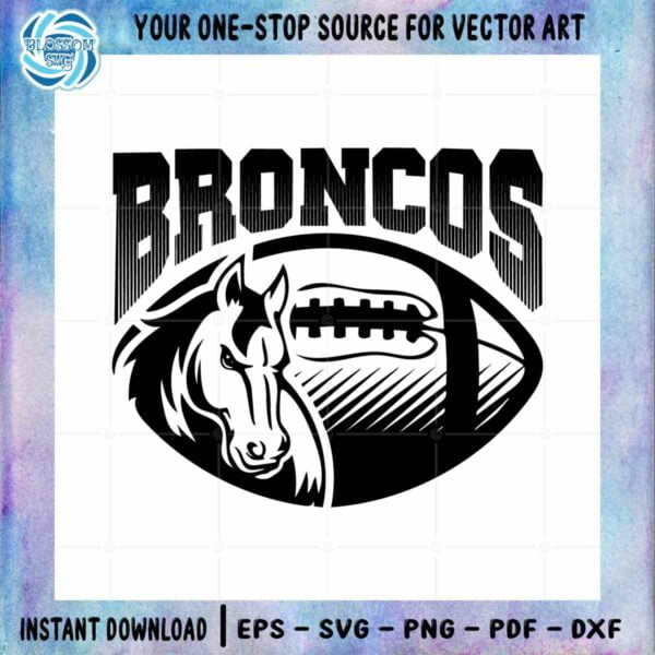 Broncos Football Mascot Ball SVG NFL Team Cutting Digital File