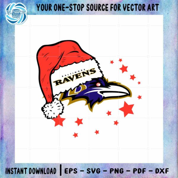 Baltimore Ravens Santa Hat SVG NFL Team Graphic Design Cutting File