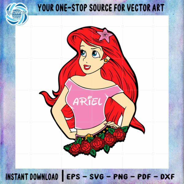 Ariel Disney Princess SVG The Little Mermaid Graphic Design Cutting File