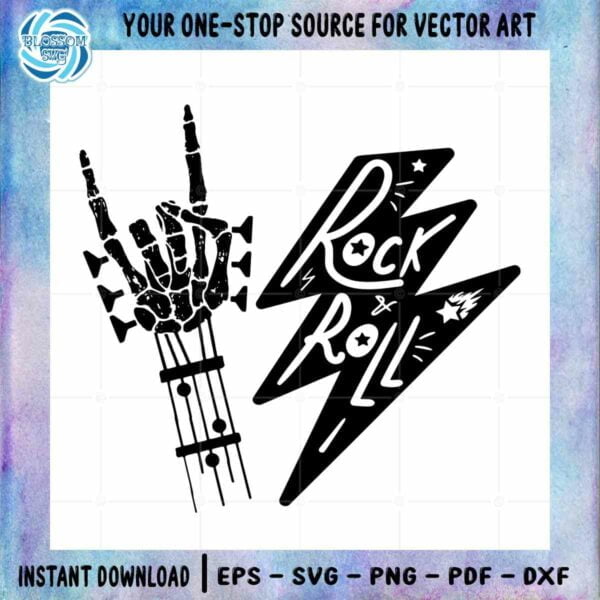 Rock And Roll Music SVG Skeleton Rock Hand Cutting Digital File