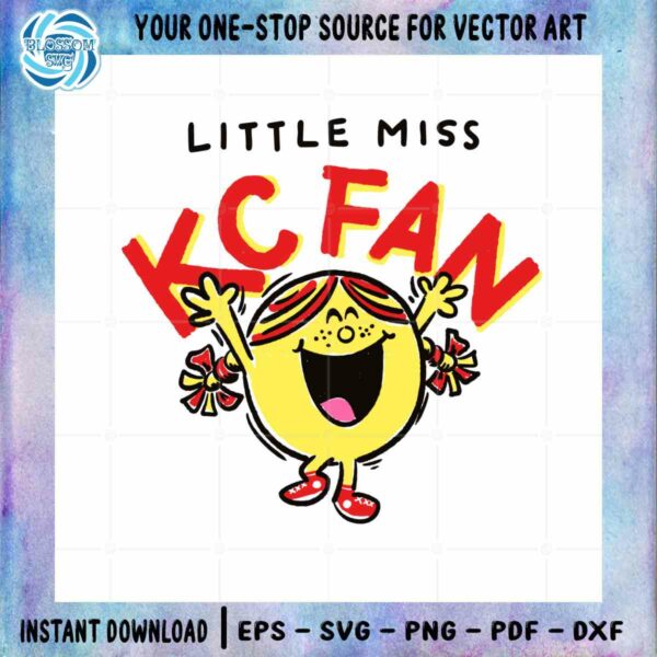 Little Miss KC Fan SVG Kansas City Chiefs NFL Team Cutting Digital File