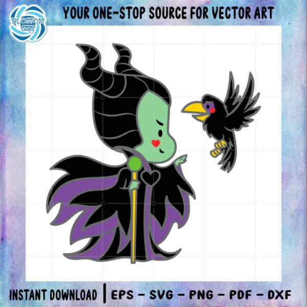 Cute Maleficent Chibi SVG Movie Character Cutting Digital File