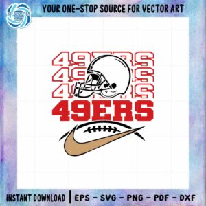 San Francisco 49ers SVG Logo Football For Team Cutting Files