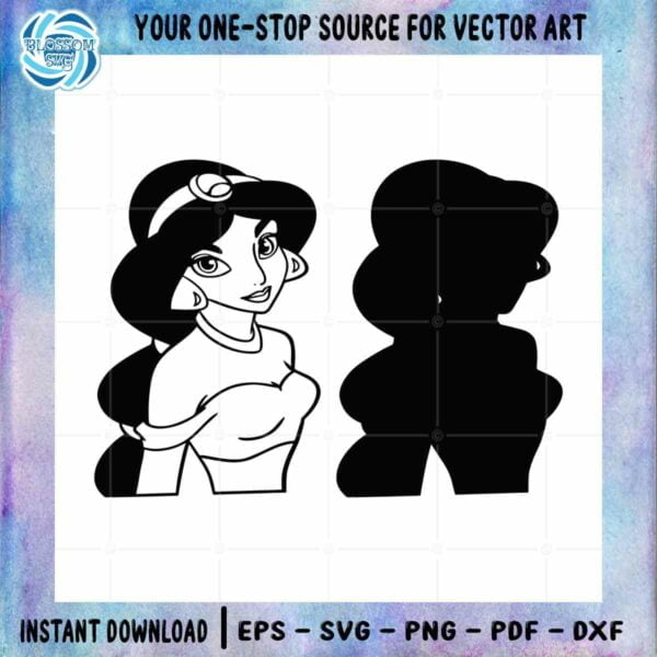 Jasmine Princess Disney Aladdin SVG Files Silhouette DIY Craft