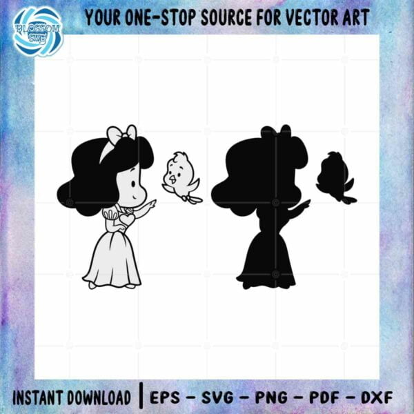 Little Snow White Disney Princess SVG Cutting Digital Silhouette File