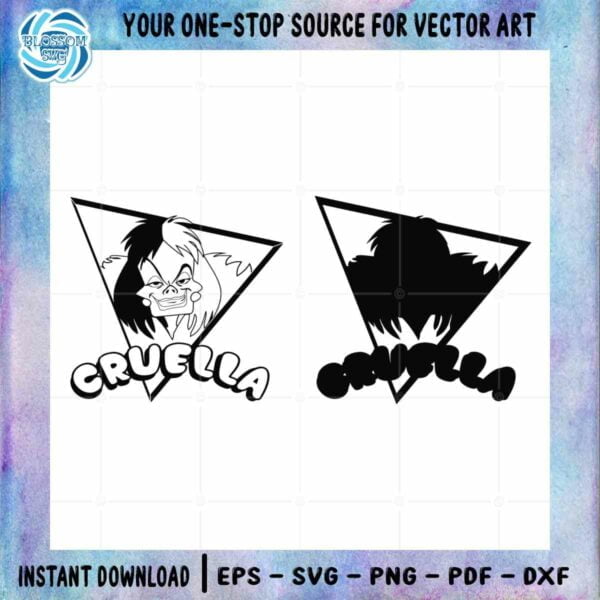 Cruella De Vil Disney Character SVG Cutting Files Silhouette