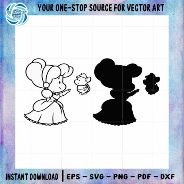 Little Cinderella Disney Princess SVG Silhouette Cutting Digital File