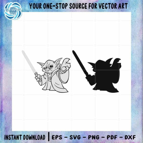 Baby Yoda Grogu Star War Character SVG Files Silhouette DIY Craft