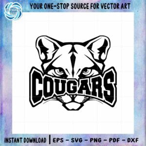 Cougars Mascot Football high school Logo SVG cutting files for Silhouette