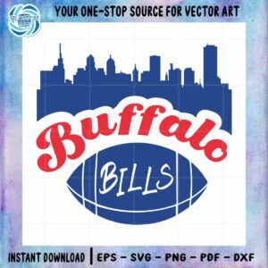 Buffalo Bills Logo Skyline City Football Teams SVG Cutting Files
