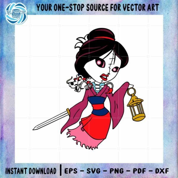 Mulan Princess Cosplay Halloween Character Cutting Digital File