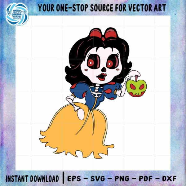 Snow White Skeleton SVG Halloween Disney Graphic Design Cutting File