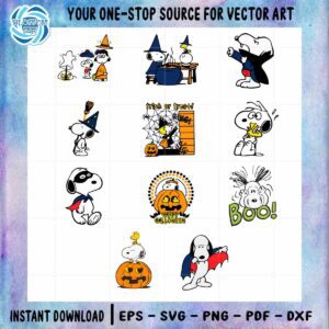 Funny Halloween Snoopy Bundle Best Design SVG Digital Files