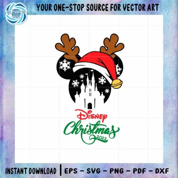 Christmas 2022 Mickey Minnie Head SVG Disney Xmas Graphic Designs Files