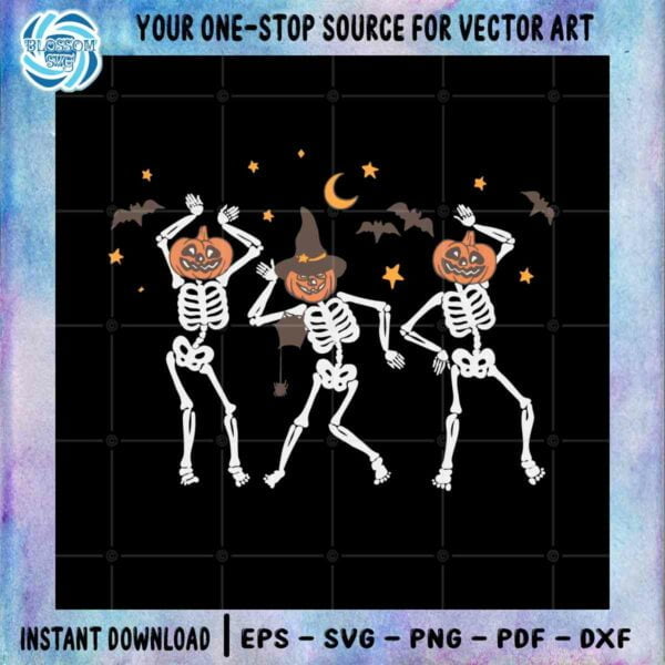 Halloween Skeleton Witch Dancing Best SVG Cutting Digital Files