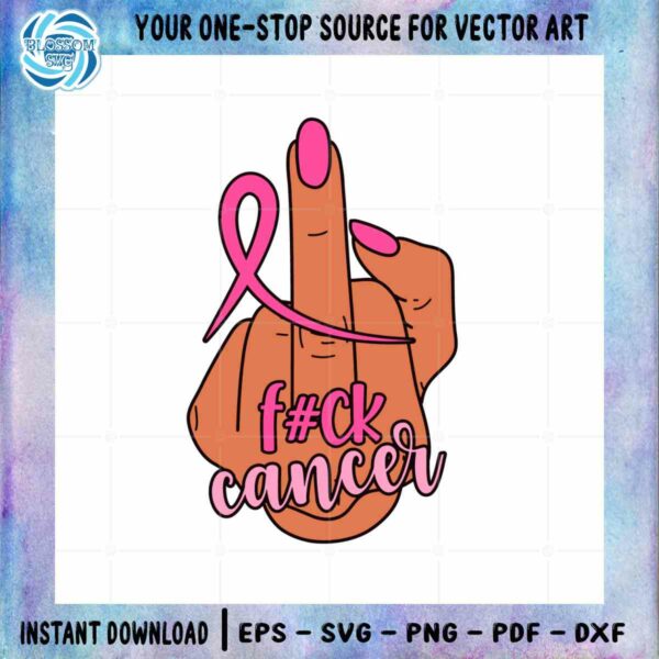 Middle Finger Breast Cancer Awareness Vector SVG Cricut For File