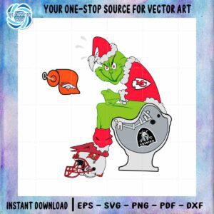 Grinch KC Chief SVG NFL Football Team Graphic Design Cutting File