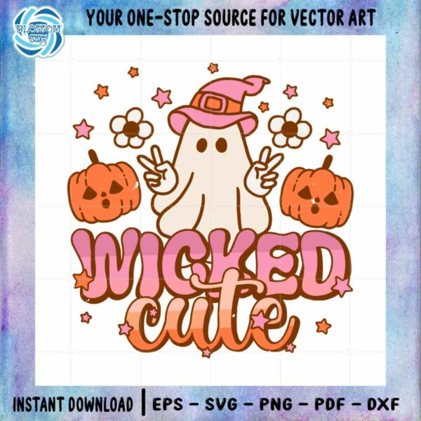 Wicked Cute Halloween Ghost Pumpkin SVG Graphic Designs Files