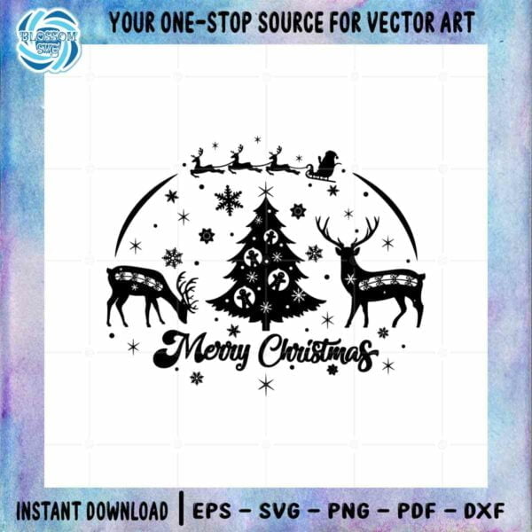 Merry Christmas Reindeer Winter SVG Files Silhouette DIY Craft