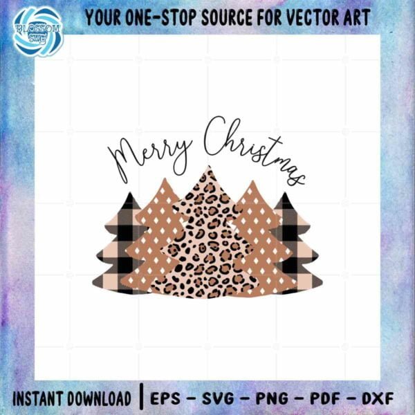 Merry Christmas Leopard Christmas Tree SVG Cricut Files