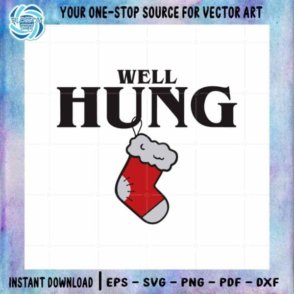 Well Hung Christmas Gift SVG Santa Claus Graphic Design File