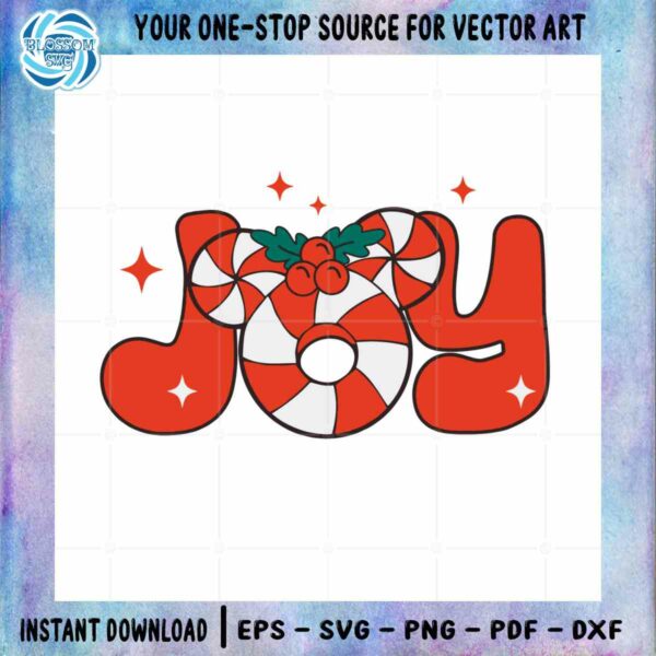 Joy Christmas Cady Cane SVG Family Vacation Cutting Digital File