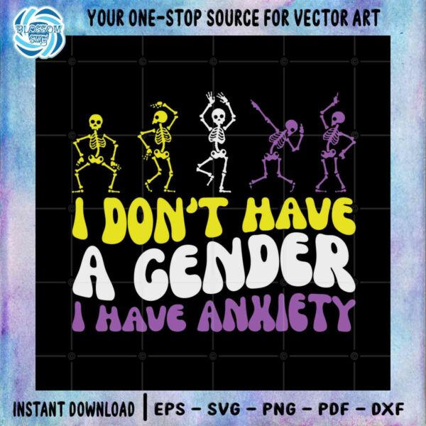 Funny Nonbinary SVG Enby Pride Gender Skeletons Cutting Files