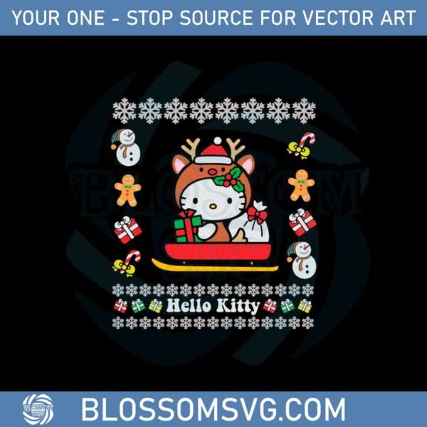 Hello Kitty Ugly Christmas Svg Files For Cricut Sublimation Files