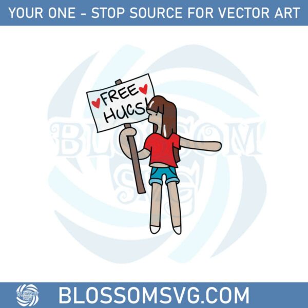 Free Hug Girl Svg Cutting File For Personal Commercial Uses