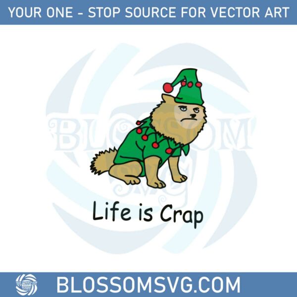 dog-costume-christmas-life-is-crap-svg-graphic-designs-files