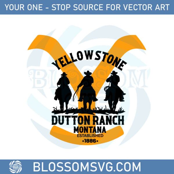Yellowstone Dutton Ranch Montana Established 1886 Svg