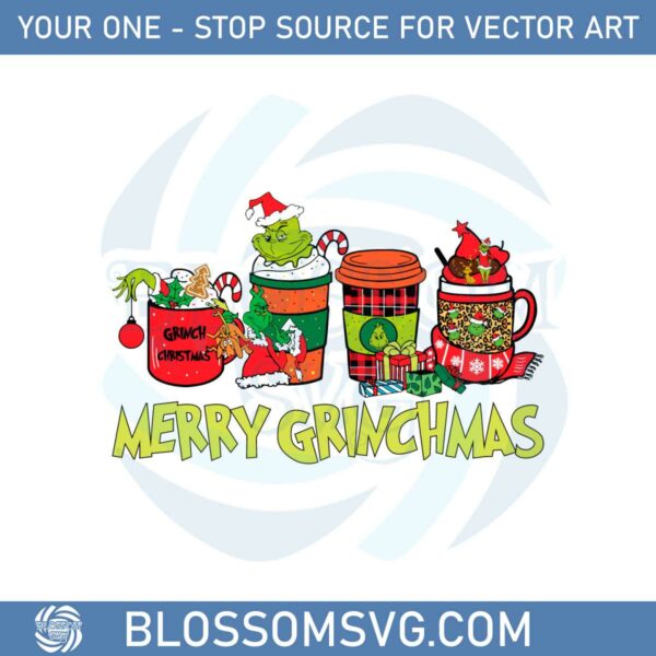 Merry Grinchmas Grinch Coffee Cup Svg Graphic Designs Files