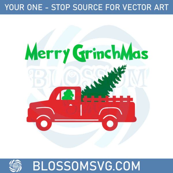 Merry Grinchmas Truck Svg Best Graphic Designs Cutting Files