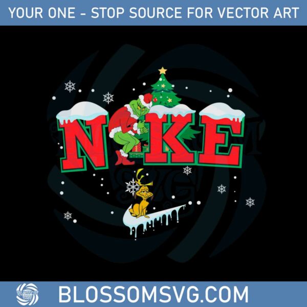 Nike Santa Grinch And Dog Snow Merry Christmas Svg Files