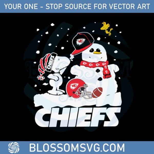 Snoopy And Snow Kansas City Chiefs Svg Graphic Designs Files