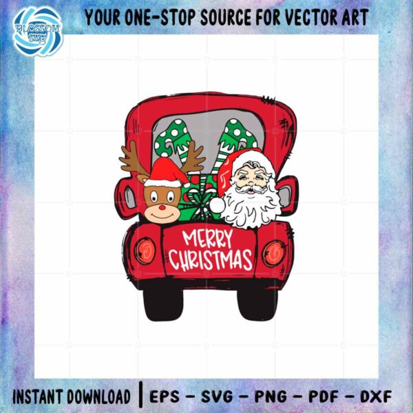 merry-christmas-santa-red-truck-svg-graphic-designs-files