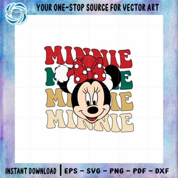 Vintage Disney Christmas Minnie Mouse SVG File For Cricut