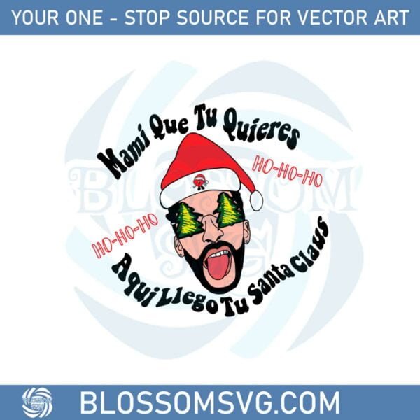 Bab Bunny Santa Claus Christmas Svg Graphic Designs Files