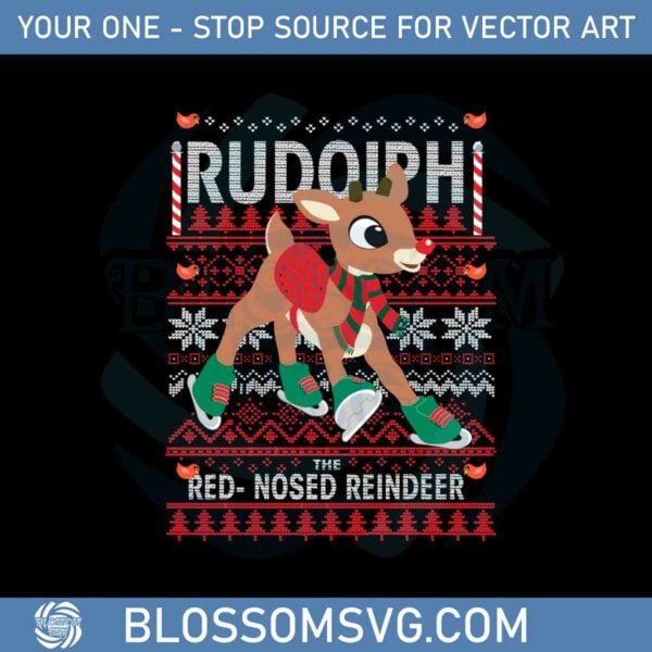 Rudolph The Red Nosed Reindeer Svg Graphic Designs Files