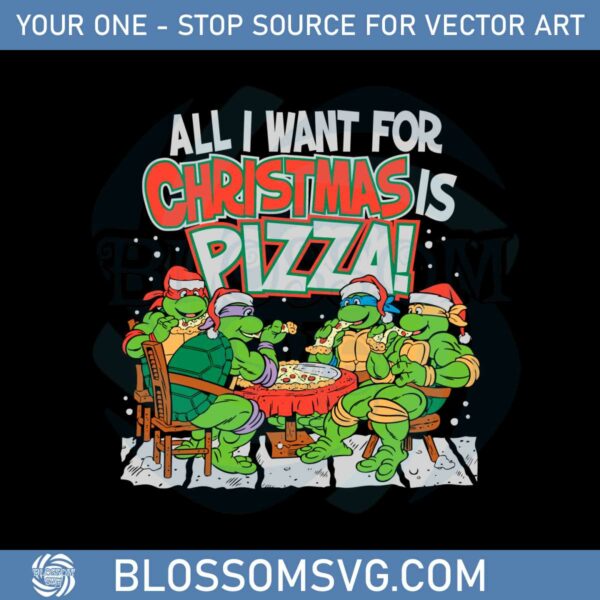 Teenage Mutant Ninja Turtles Pizza For Christmas Svg Files