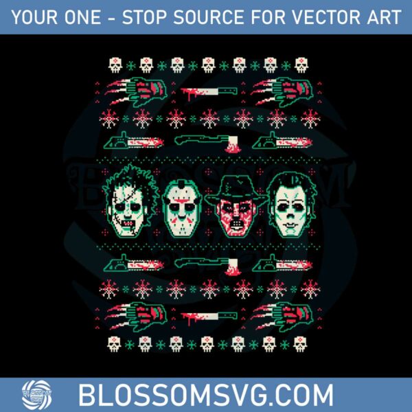 Ugly Christmas Sweater Killer Squad Svg Graphic Designs Files