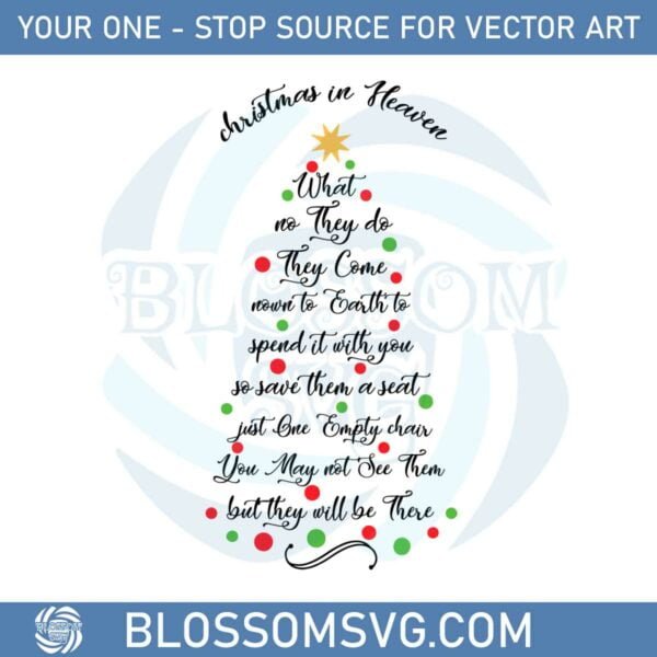 Christmas In Heaven Empty Chair Tree Sculpture Svg Cutting Files