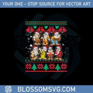 Santa Seven Dwarfs Characters Svg Graphic Designs Files