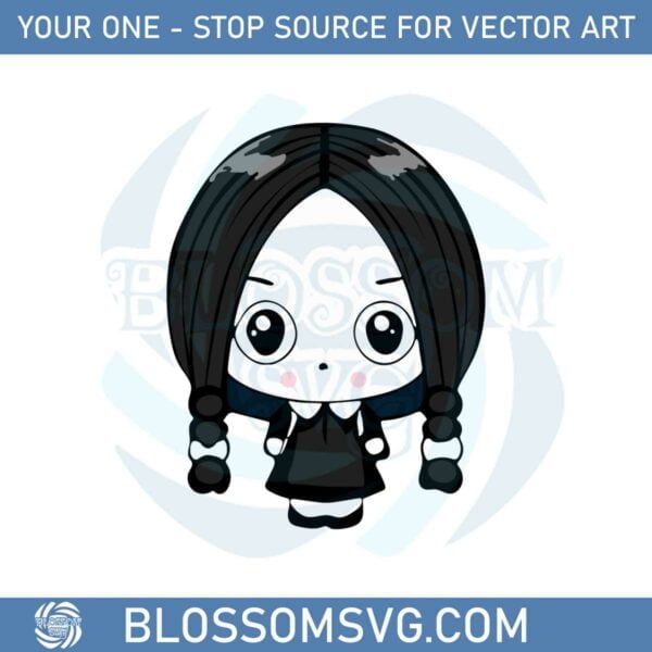 Chibi Wednesday Addams Svg Files For Cricut Sublimation Files