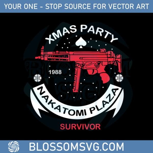 Nakatomi Plaza T Shirt Christmas Party 1988 Suvivor Gun Svg