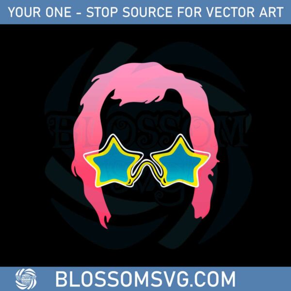 elton-john-head-with-pink-hair-svg-graphic-designs-files
