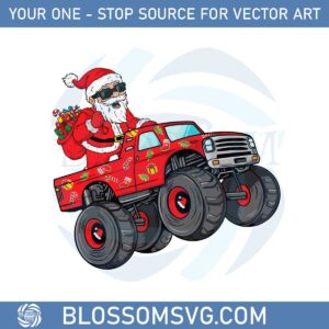 christmas-santa-claus-riding-monster-trucksvg-cutting-files