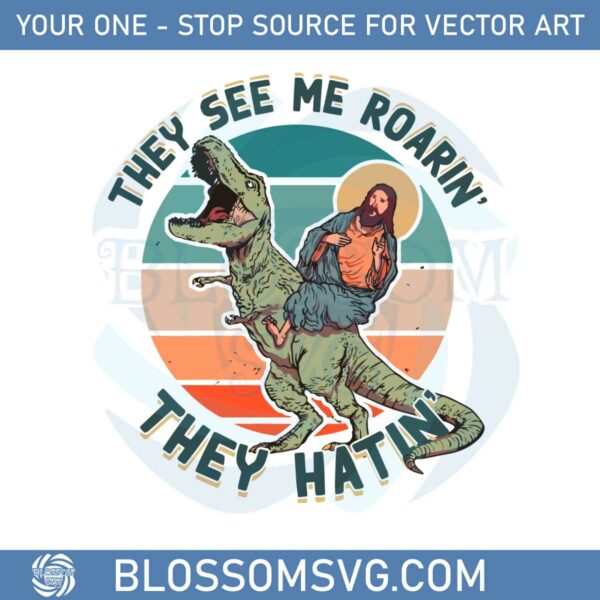 jesus-riding-a-dinosaur-the-see-me-roarin-svg-cutting-files