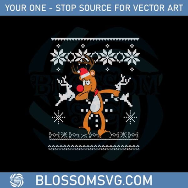 dabbing-reindeer-ugly-christmas-sweater-svg-cutting-files
